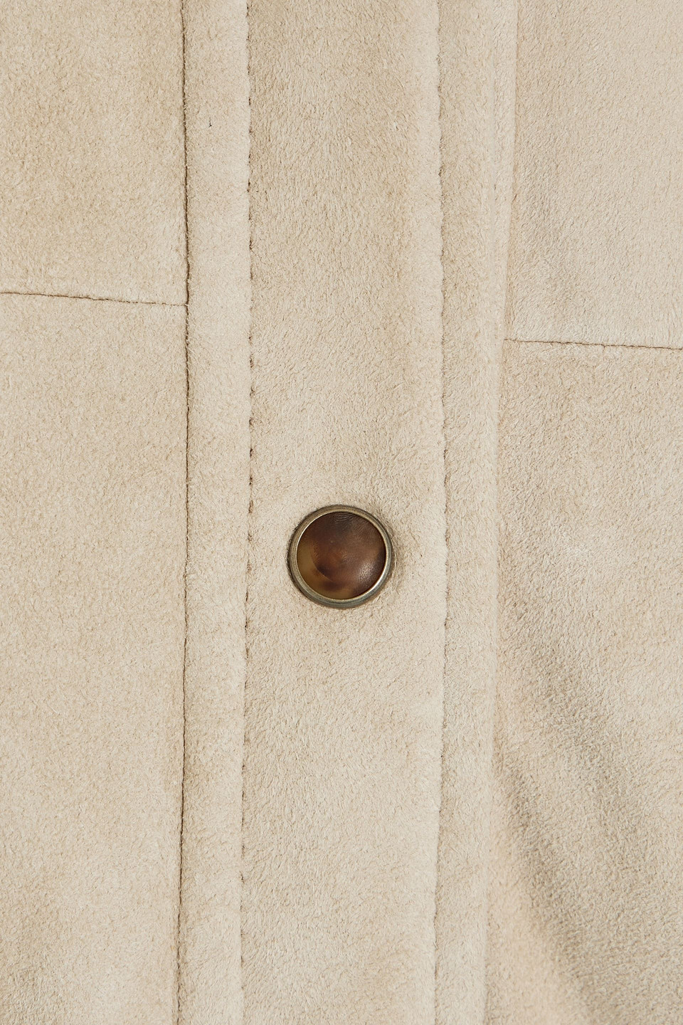 Brunello Cucinelli Bead-embellished Suede Jacket In Beige