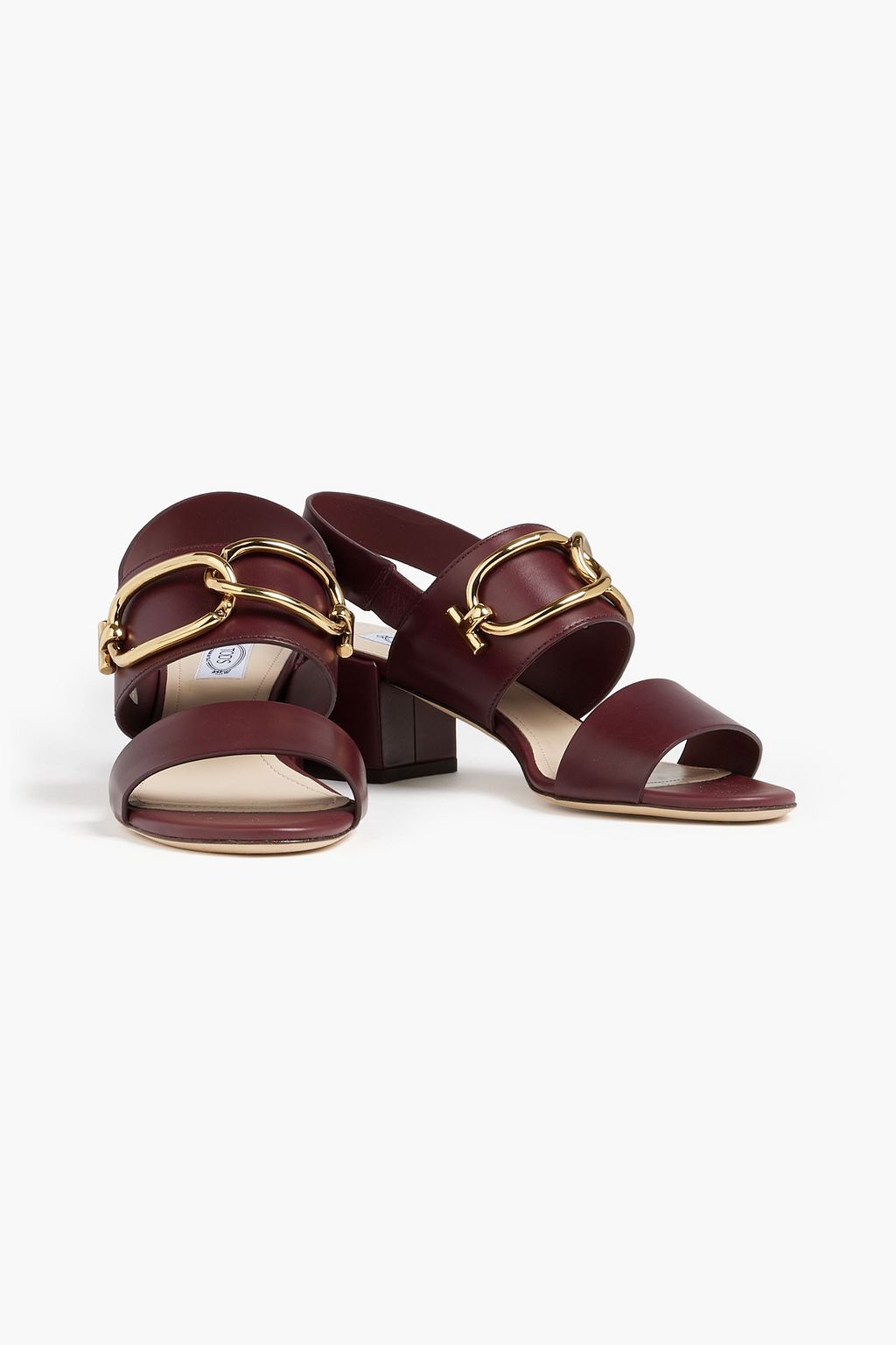 TOD'S Chain-embellished leather sandals