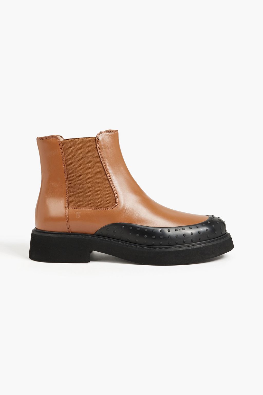 TOD'S Rubber-trimmed leather Chelsea boots OUTNET