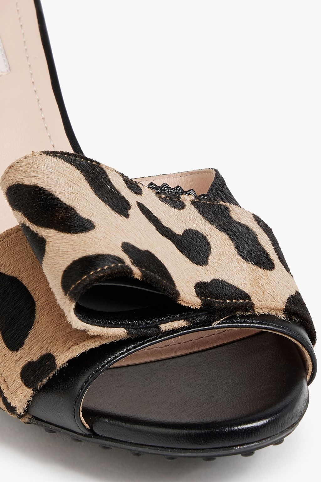 ALESSANDRO DELL'ACQUA X TOD'S صندل من وبر العجل وأجزاء من الجلد بطبعة جلد النمر