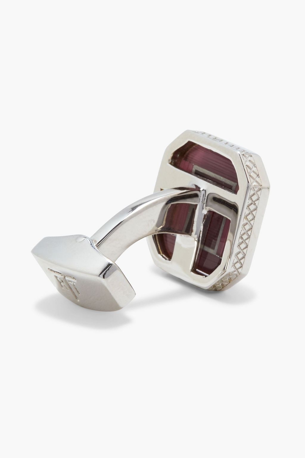 TATEOSSIAN Rhodium-plated stone cufflinks