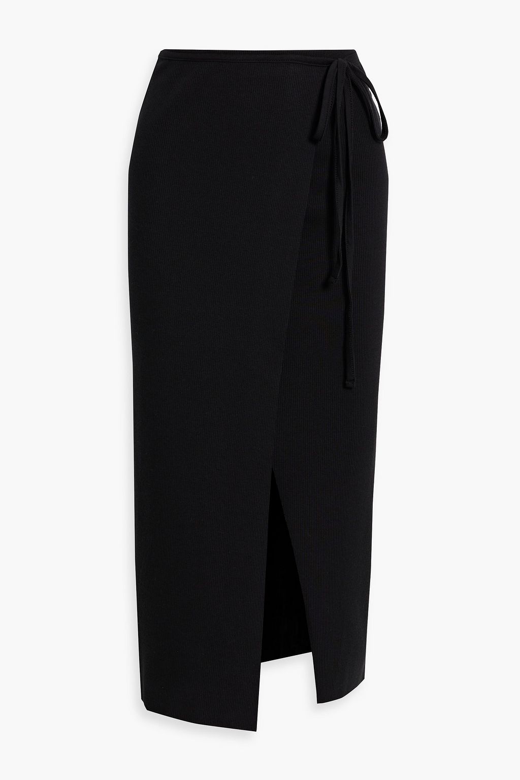 THE RANGE Ribbed Tencel-blend midi wrap skirt | THE OUTNET