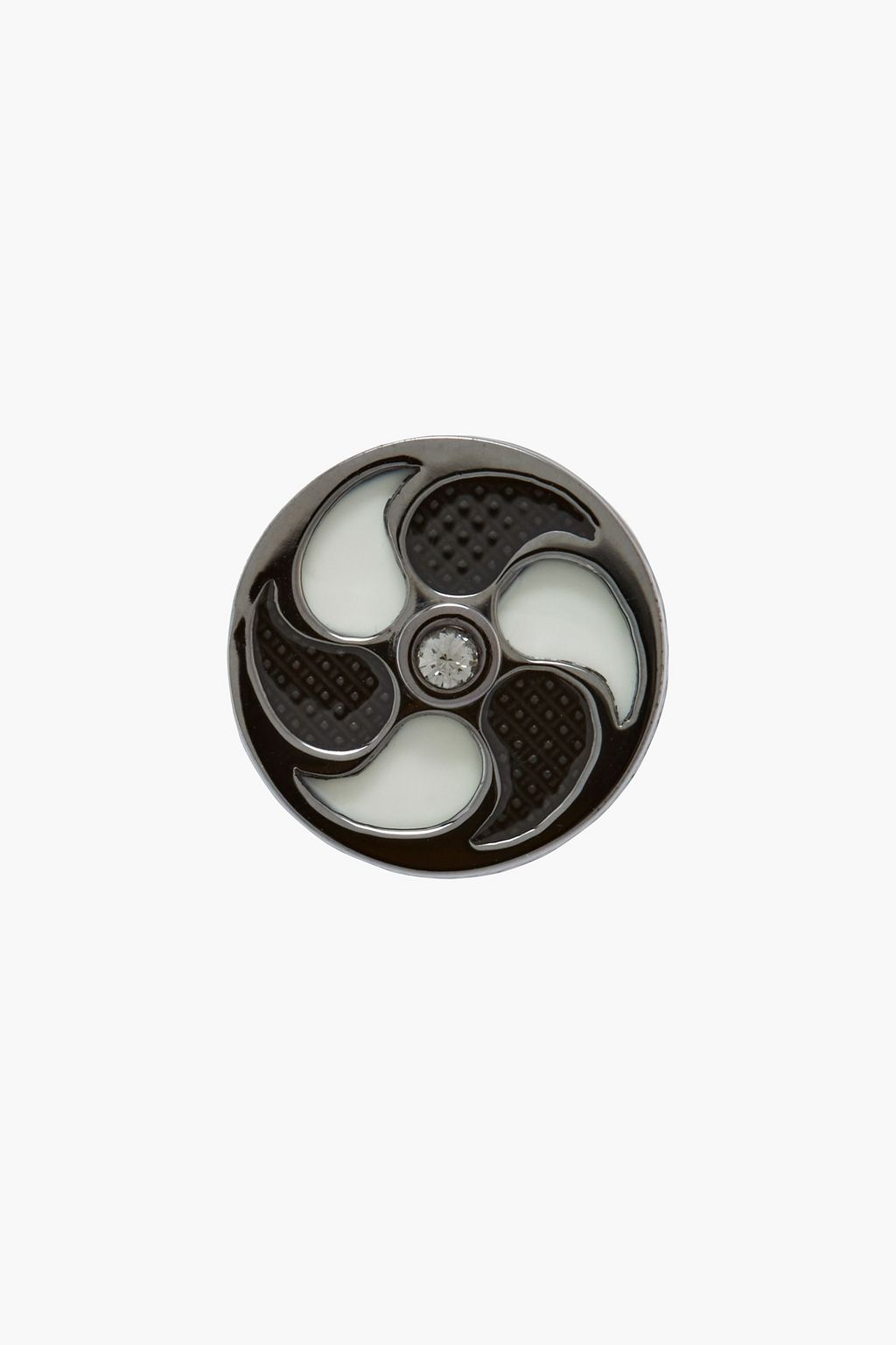TATEOSSIAN Gunmetal-plated, crystal and enamel cufflinks