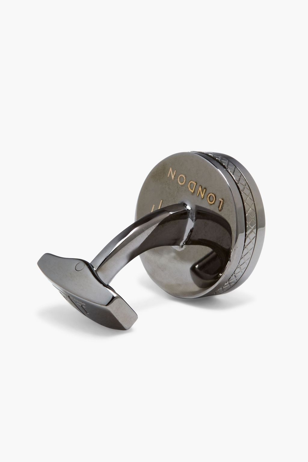 TATEOSSIAN Gunmetal-plated, crystal and enamel cufflinks