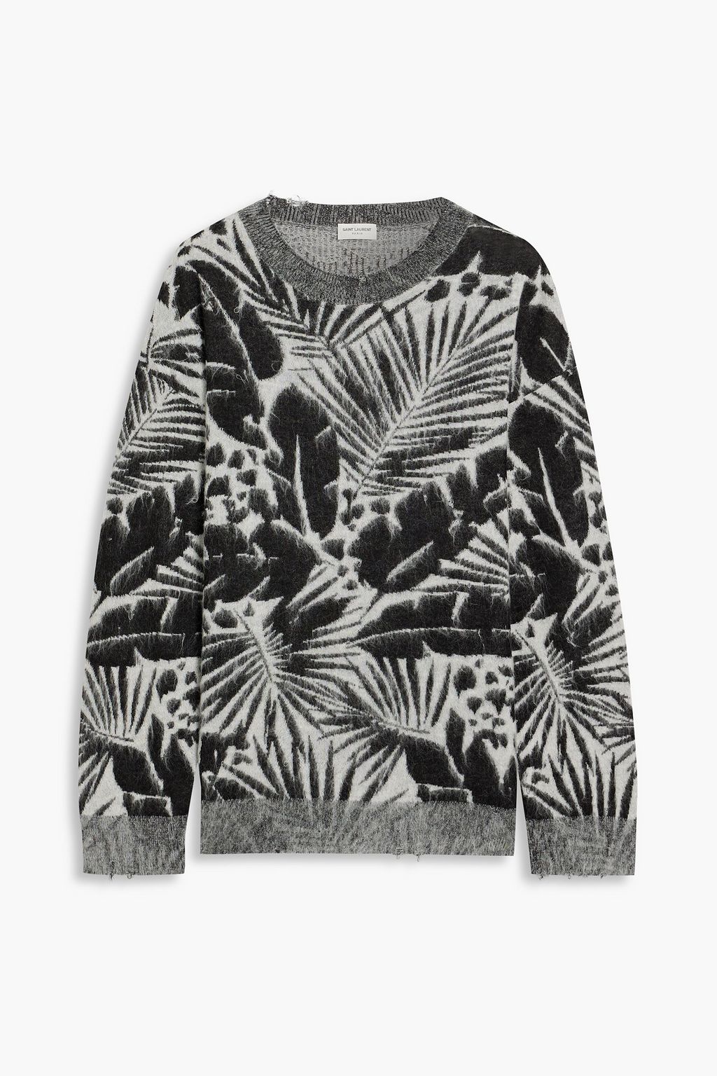 Brushed jacquard knit sweater