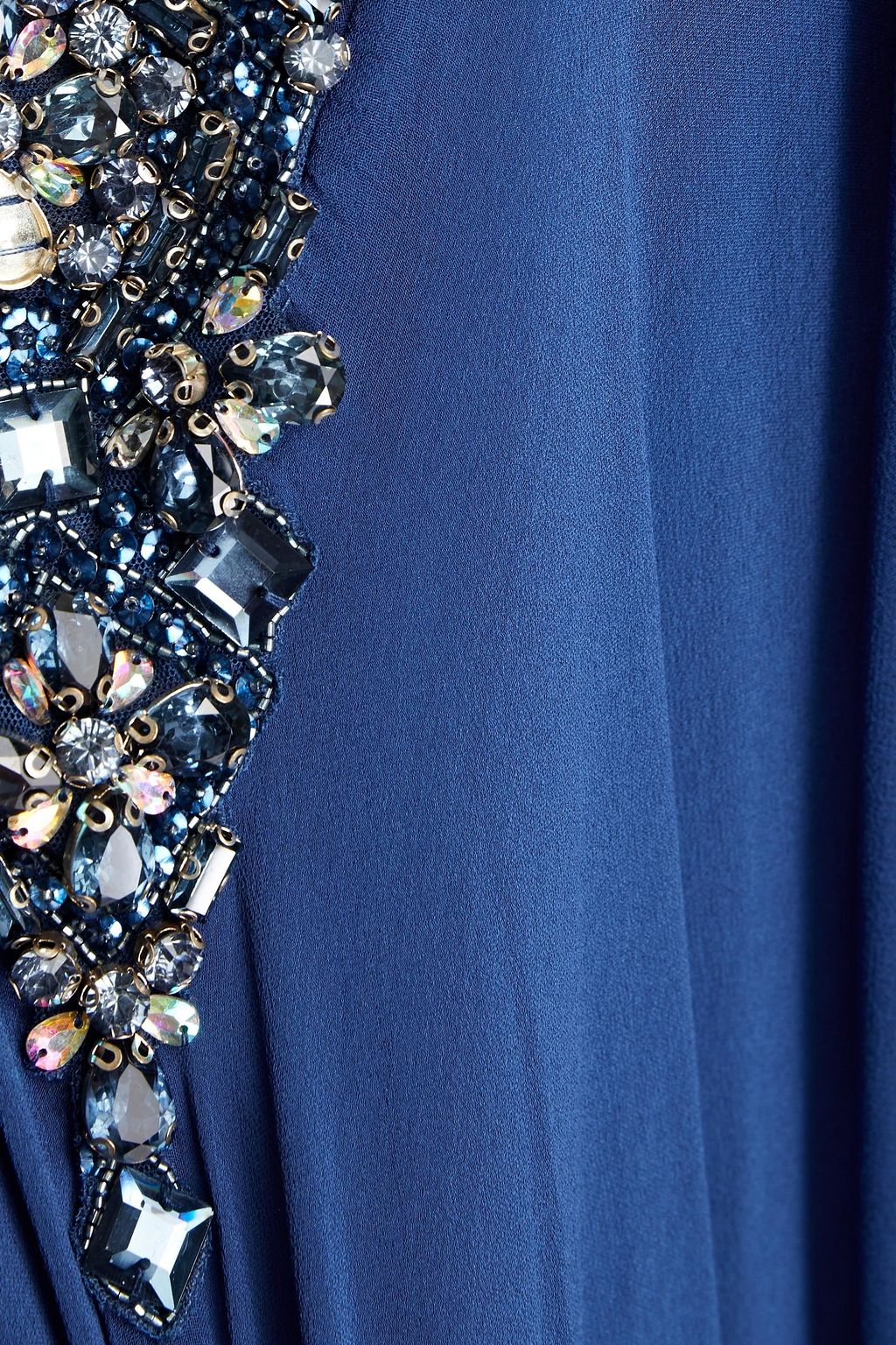 JENNY PACKHAM Gathered crystal-embellished silk-chiffon gown