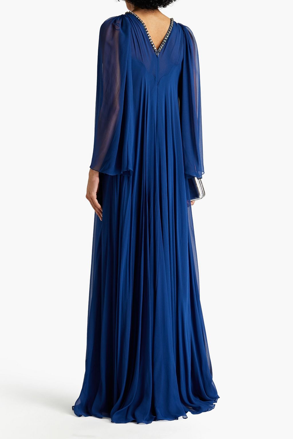 JENNY PACKHAM Gathered crystal-embellished silk-chiffon gown