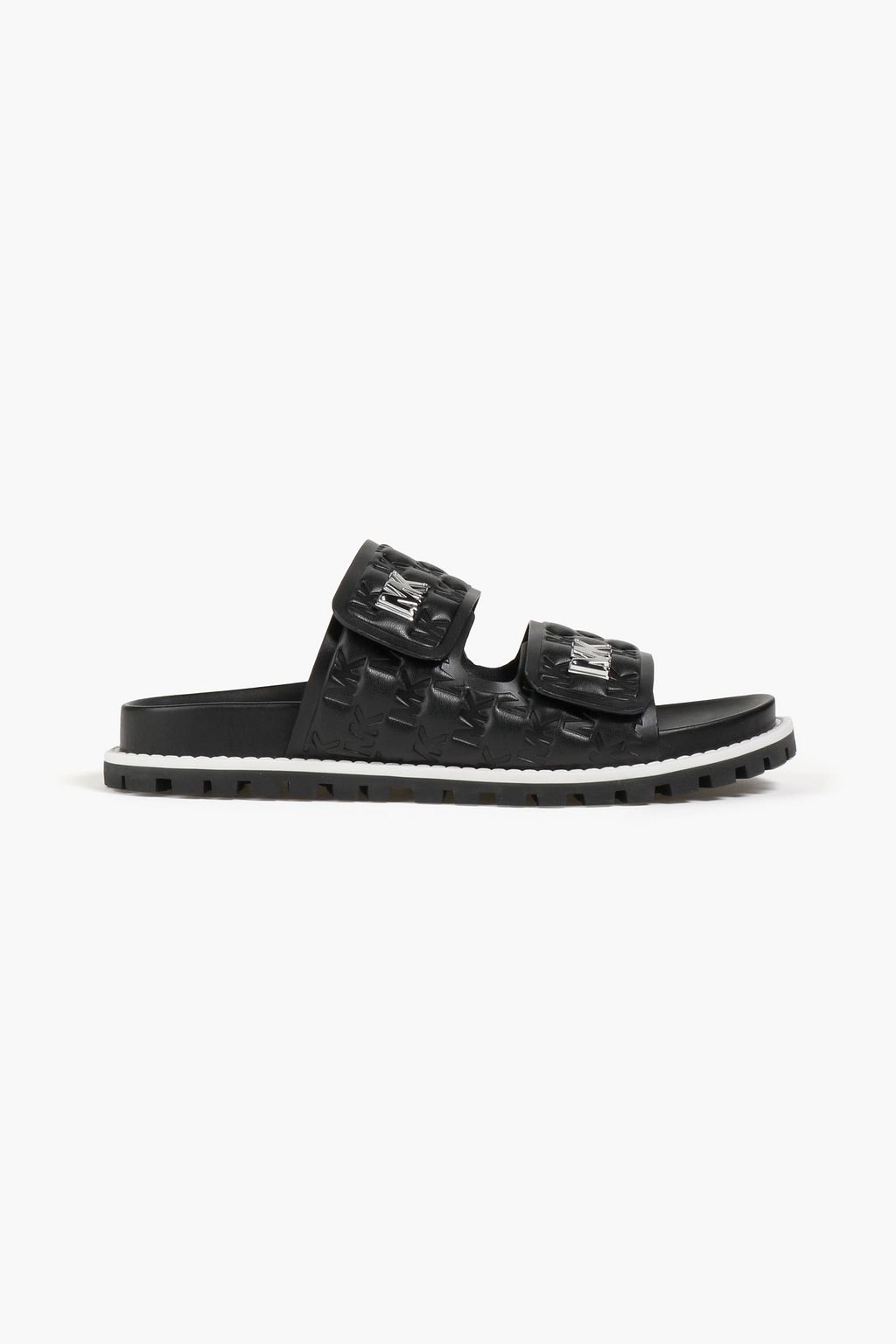 MICHAEL MICHAEL KORS Stark logo-embossed faux leather slides | Sale up to  70% off | THE OUTNET