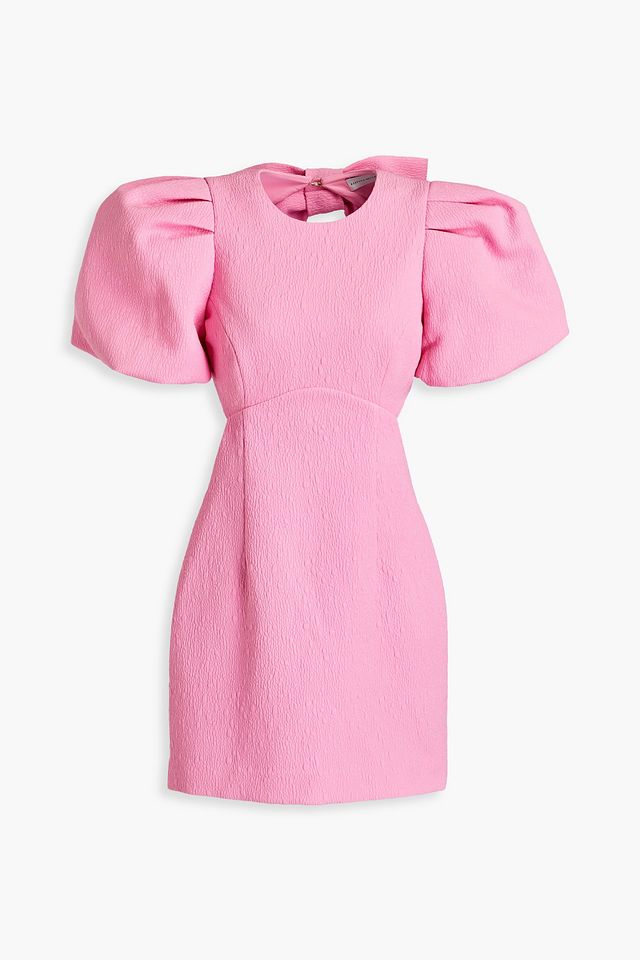 Jaclyn cutout bow-embellished cloqué mini dress