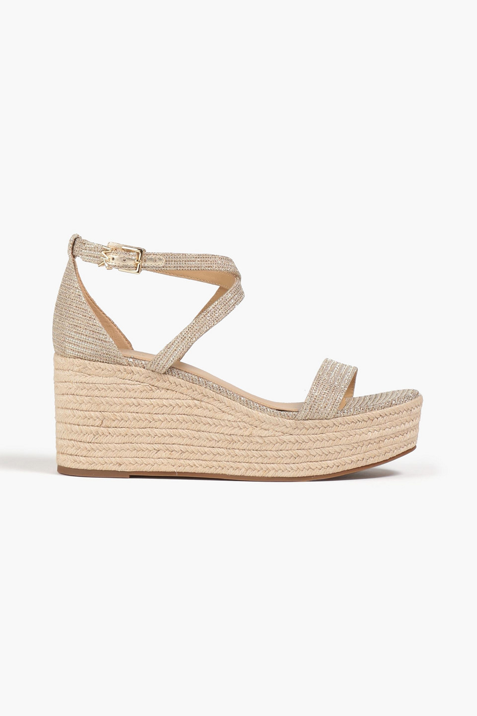 Michael Michael Kors Lamé Wedge Espadrilles In Neutrals