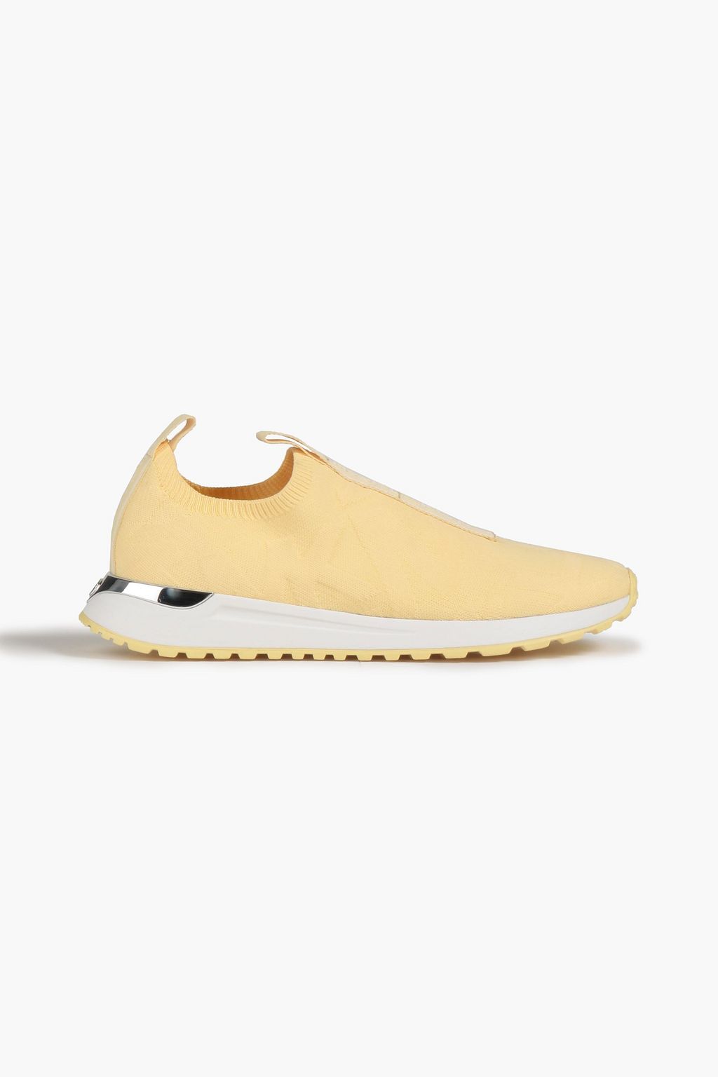 Pastel yellow Bodie logo-jacquard stretch-knit slip-on sneakers | MICHAEL  MICHAEL KORS | THE OUTNET