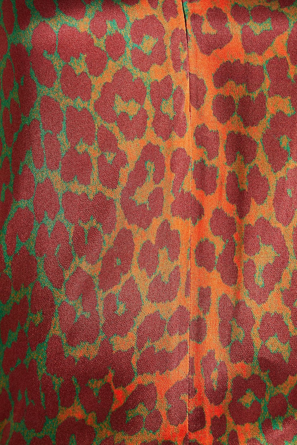 GANNI Leopard-print satin top