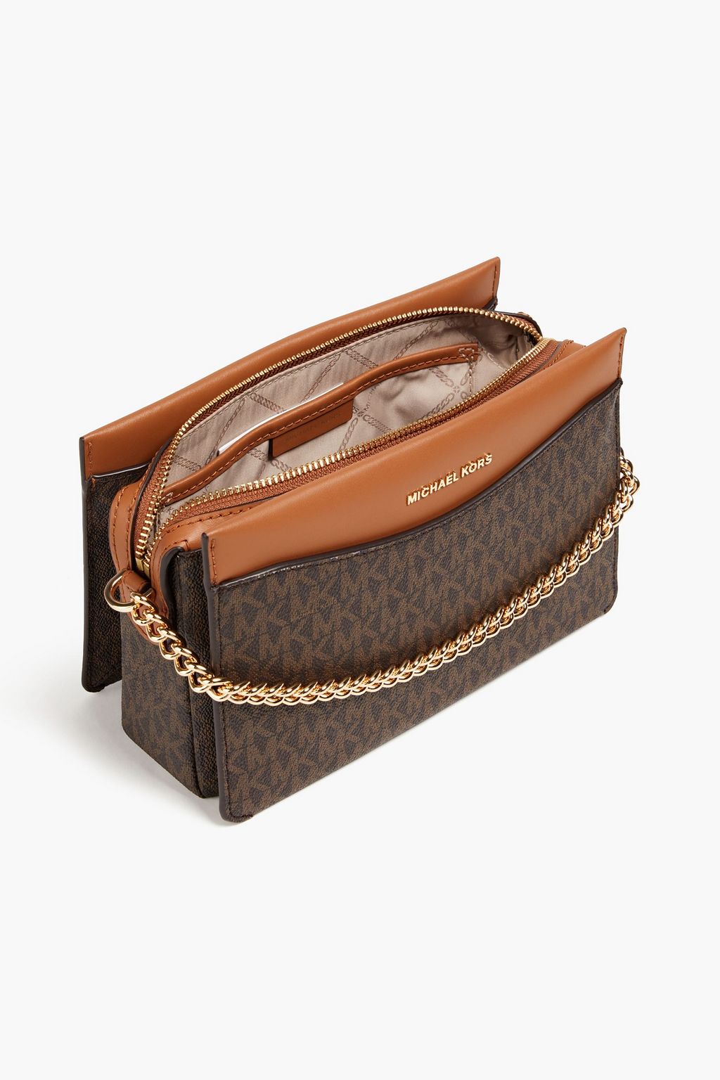 MICHAEL MICHAEL KORS Logo-print faux textured-leather shoulder bag