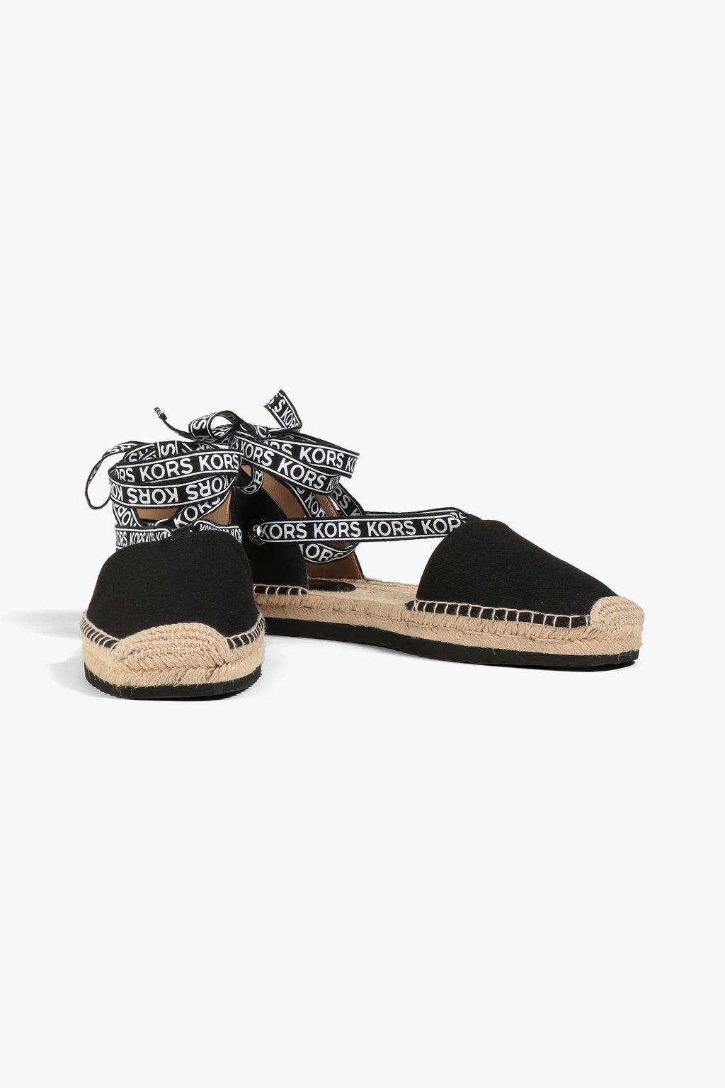 MICHAEL MICHAEL KORS Yara cutout leather and canvas espadrilles | THE ...