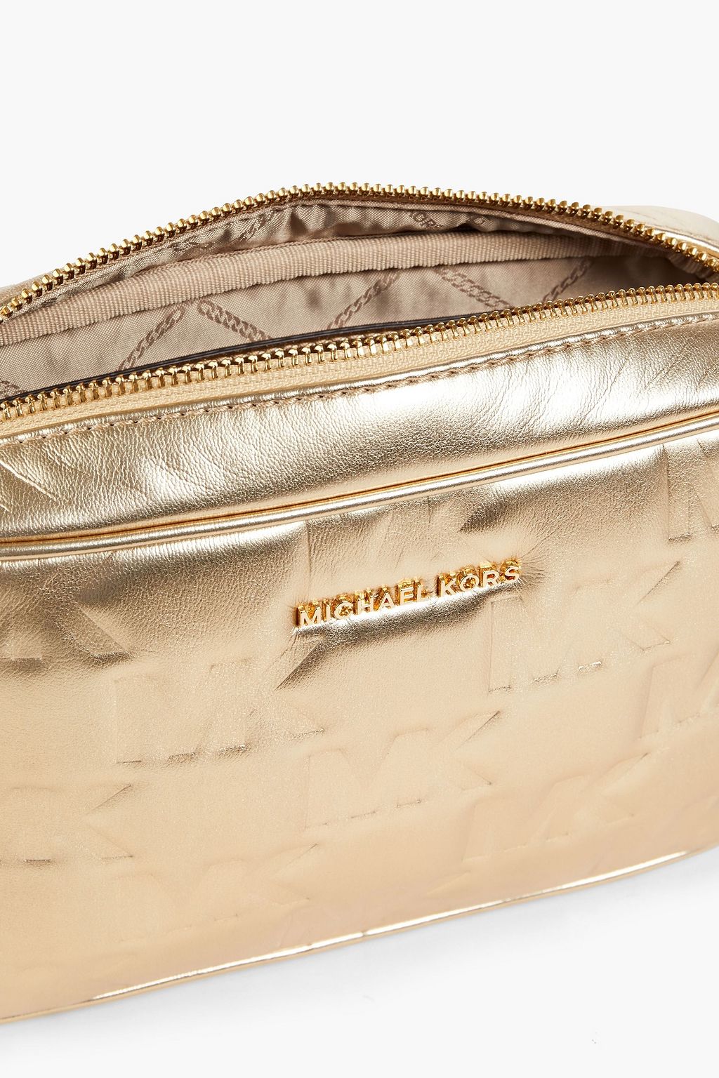 MICHAEL MICHAEL KORS Tasseled quilted metallic faux leather camera bag