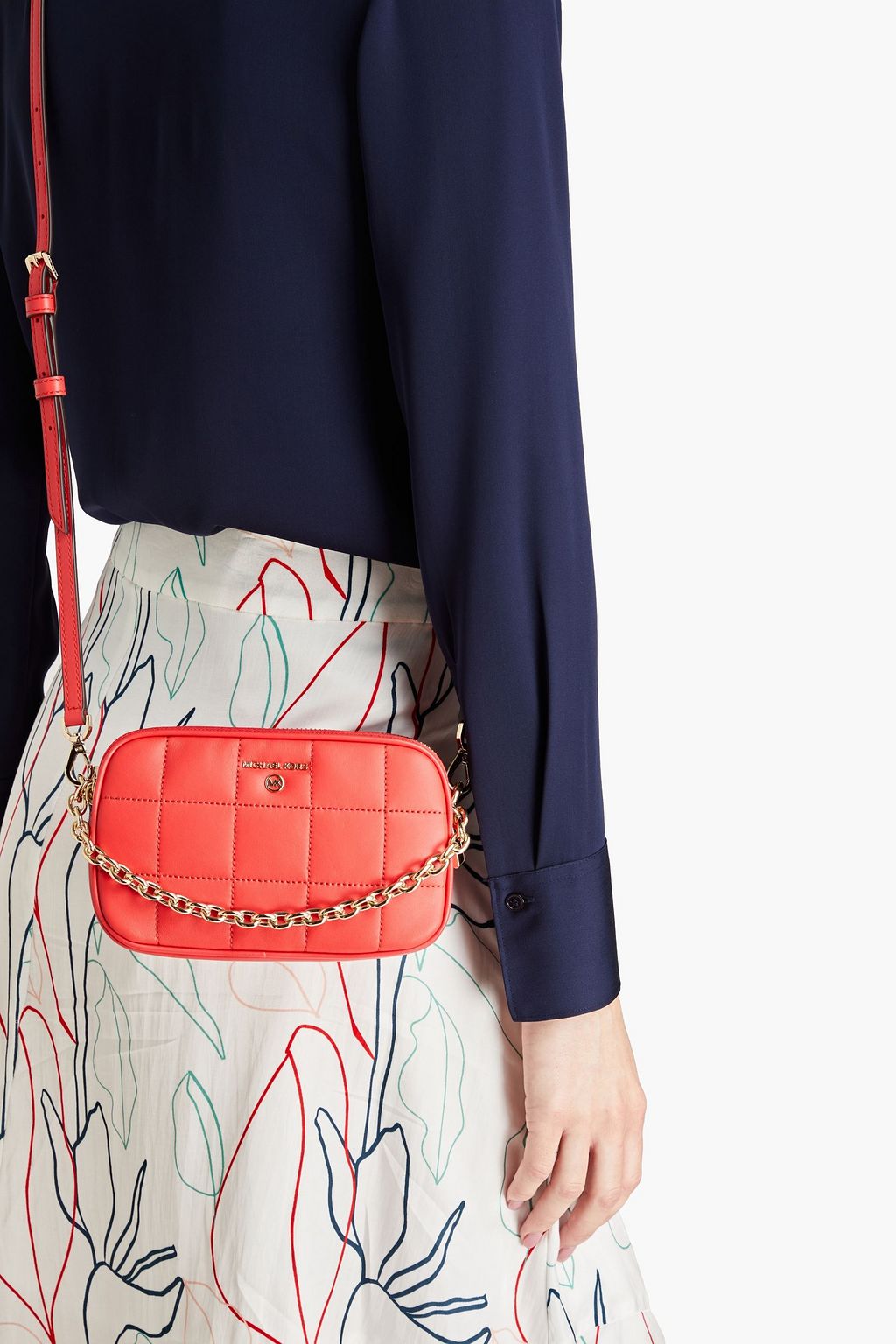 MICHAEL MICHAEL KORS Chain-embellished quilted leather camera bag