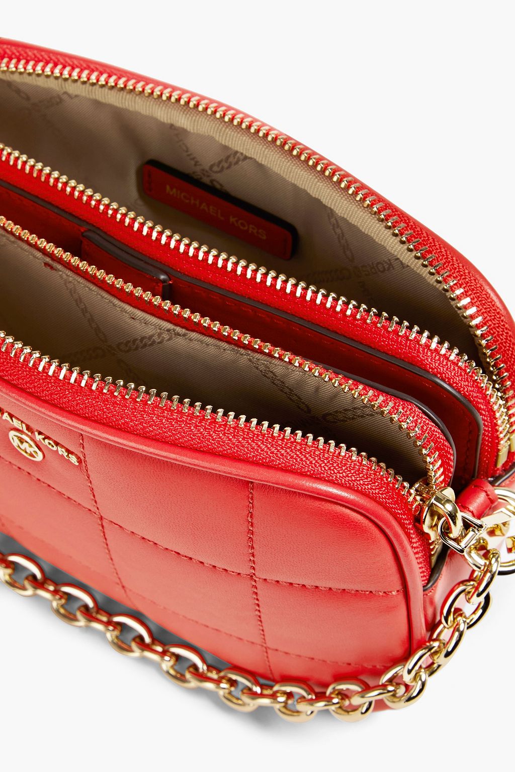 MICHAEL MICHAEL KORS Chain-embellished quilted leather camera bag