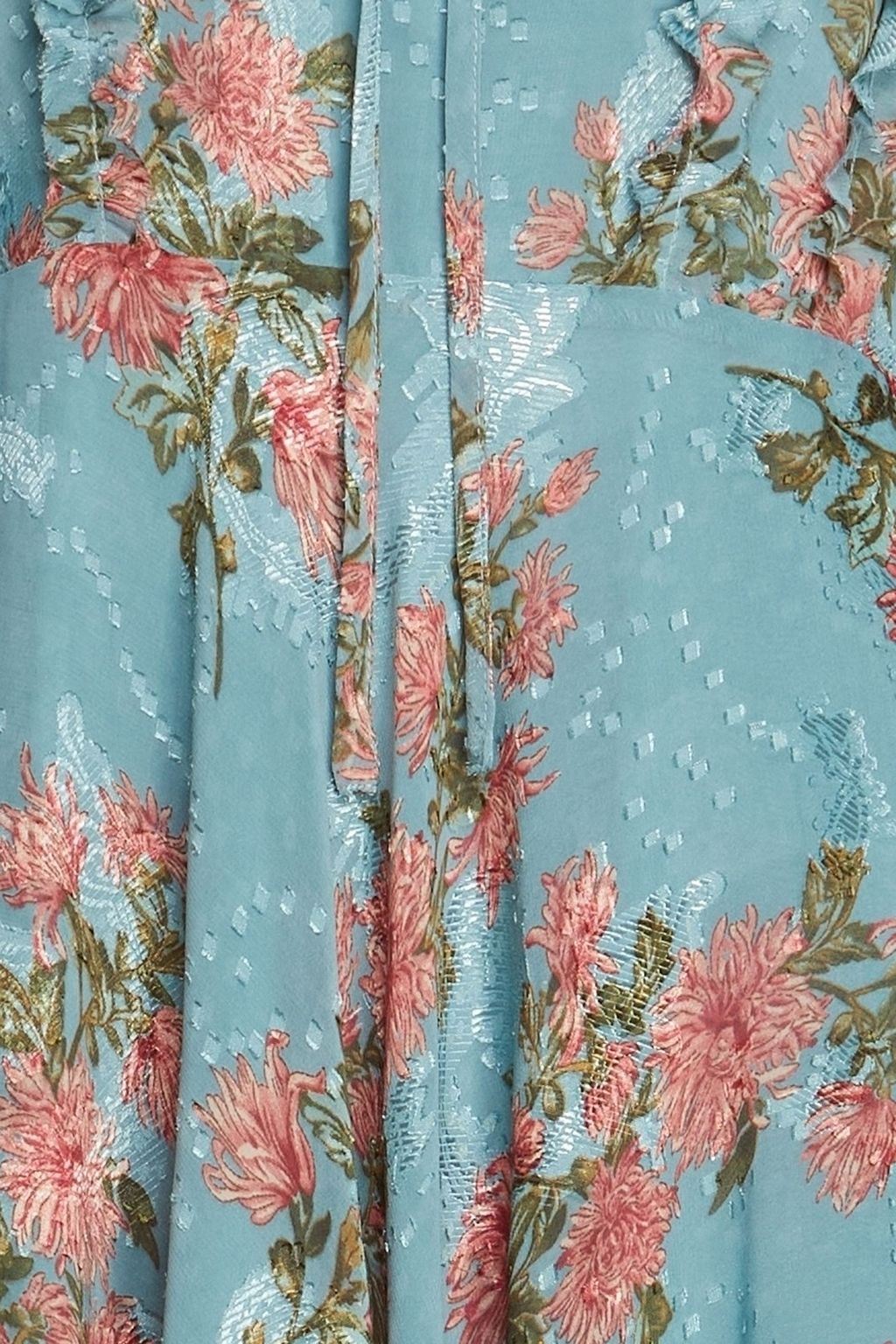 MIKAEL AGHAL Floral-print fil coupé jacquard midi dress
