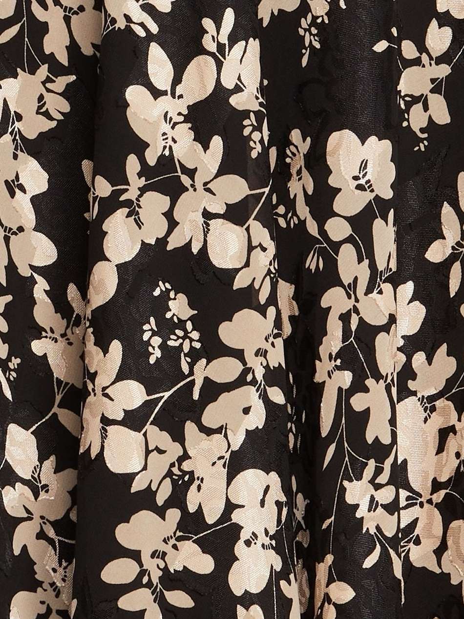 asymmetric floral-print jacquard dress