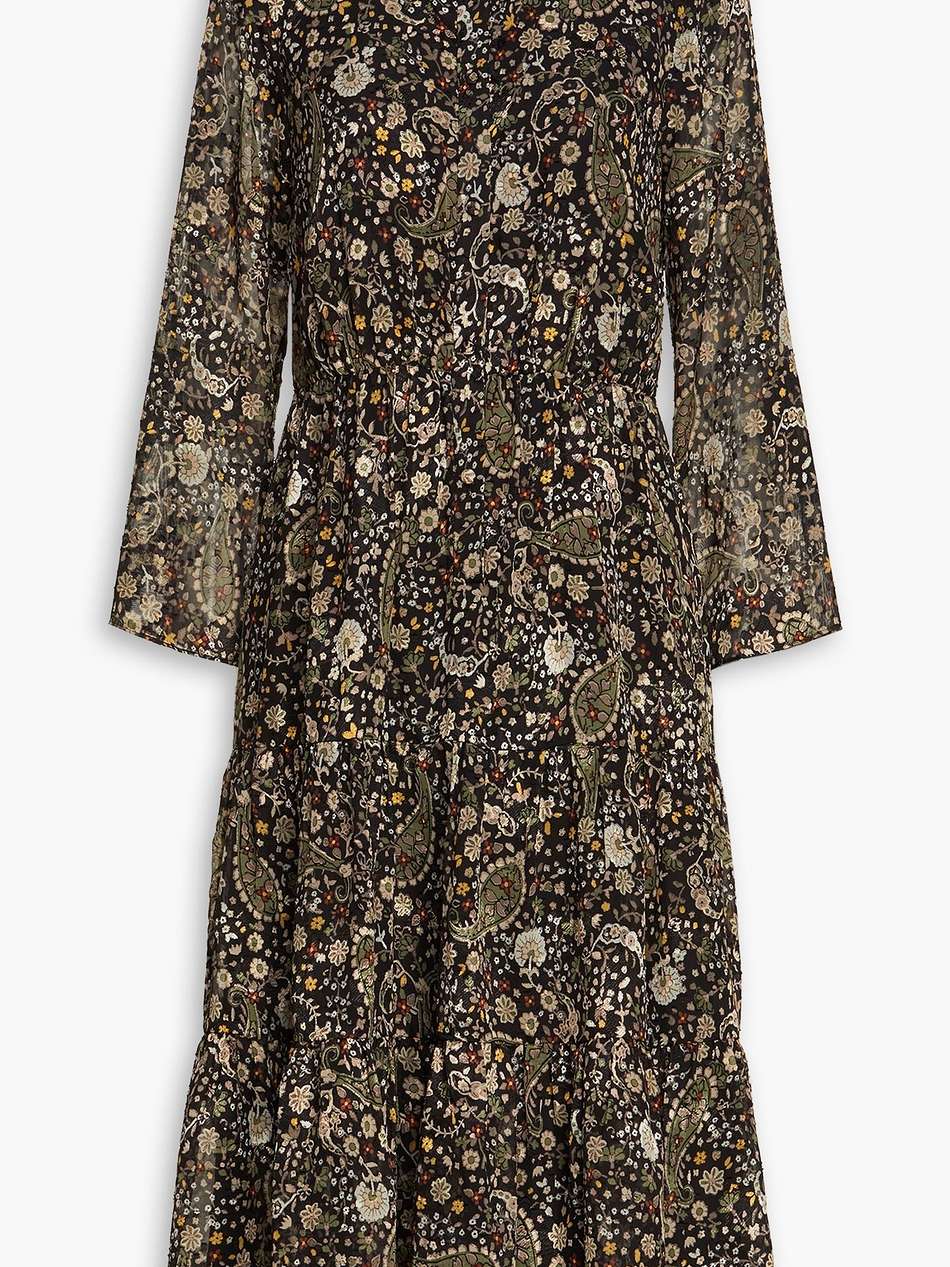 printed georgette midi dress