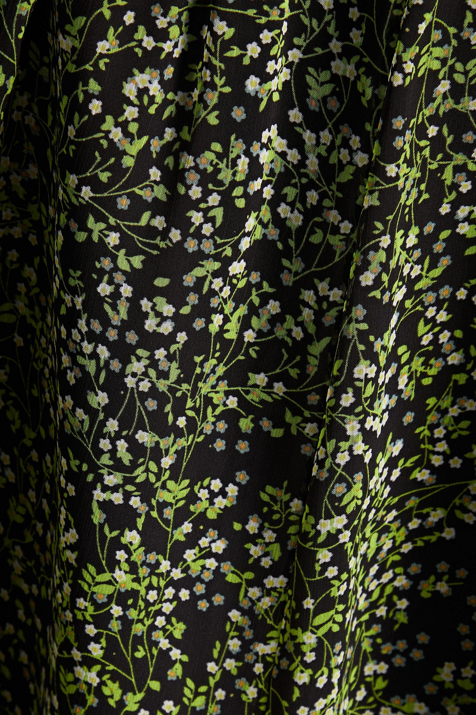 Mikael Aghal Gathered Floral-print Chiffon Skirt In Black