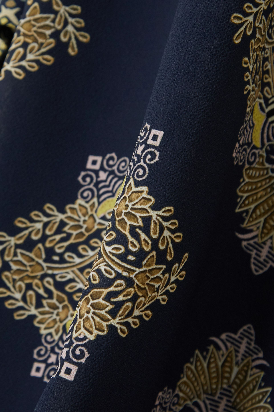 Etro Printed Crepe De Chine Midi Dress In Navy