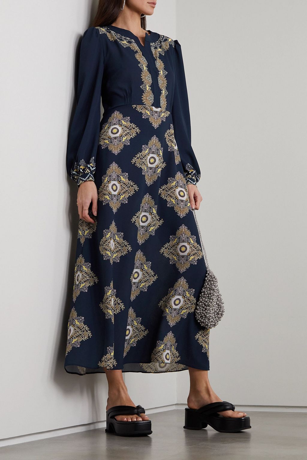 ETRO Printed crepe de chine midi dress