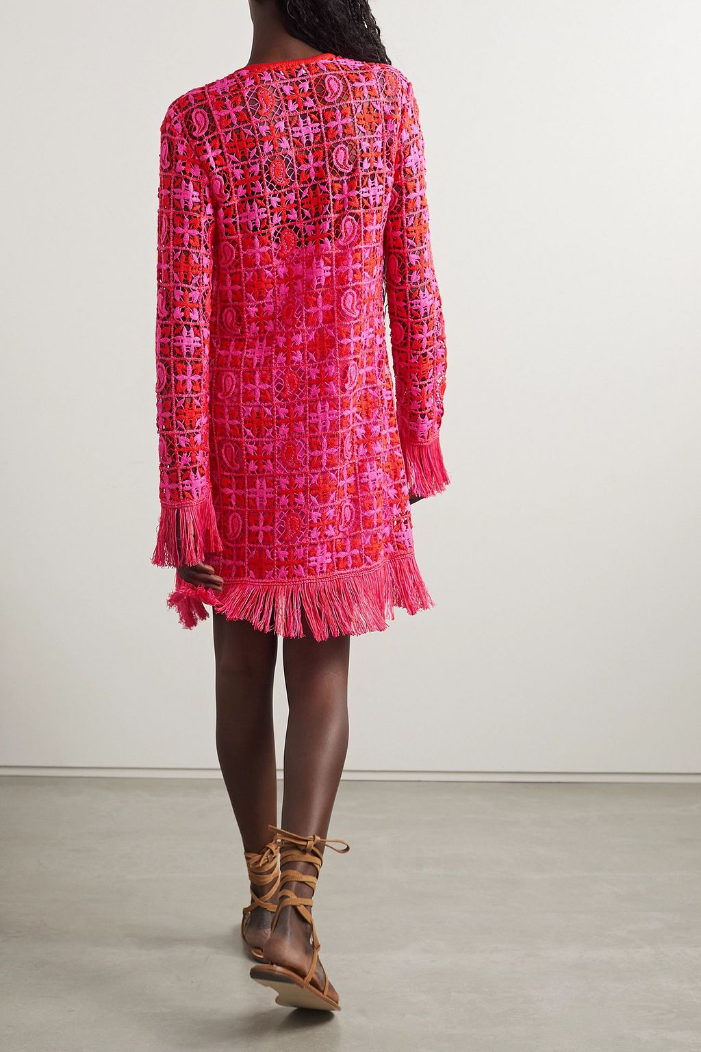 ETRO فستان بحبكة كروشيه وأهداب