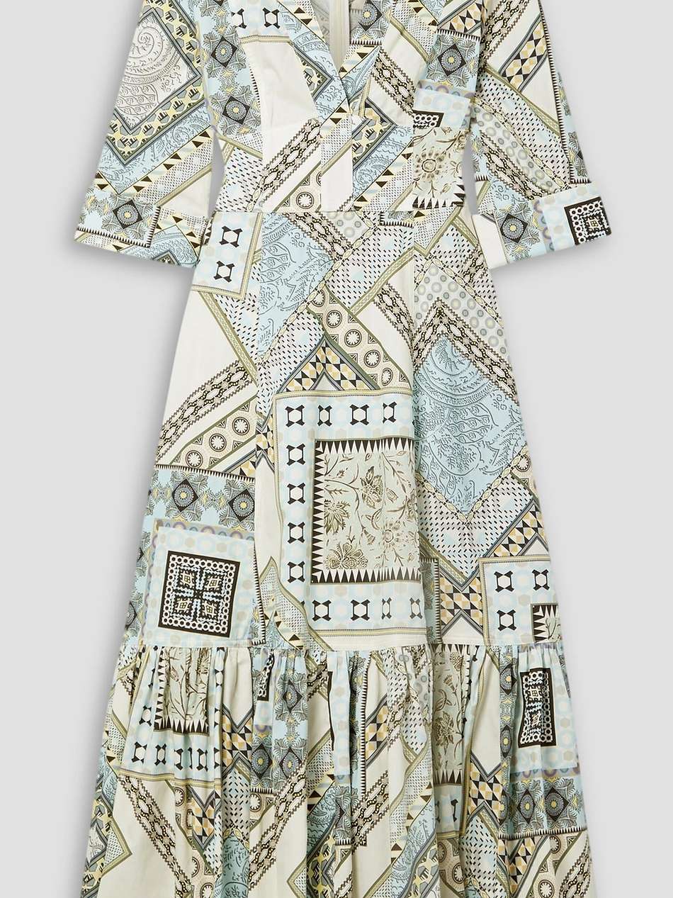 printed cotton-poplin midi dress
