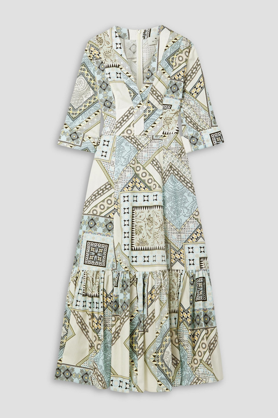 Etro Printed Cotton-poplin Midi Dress In White