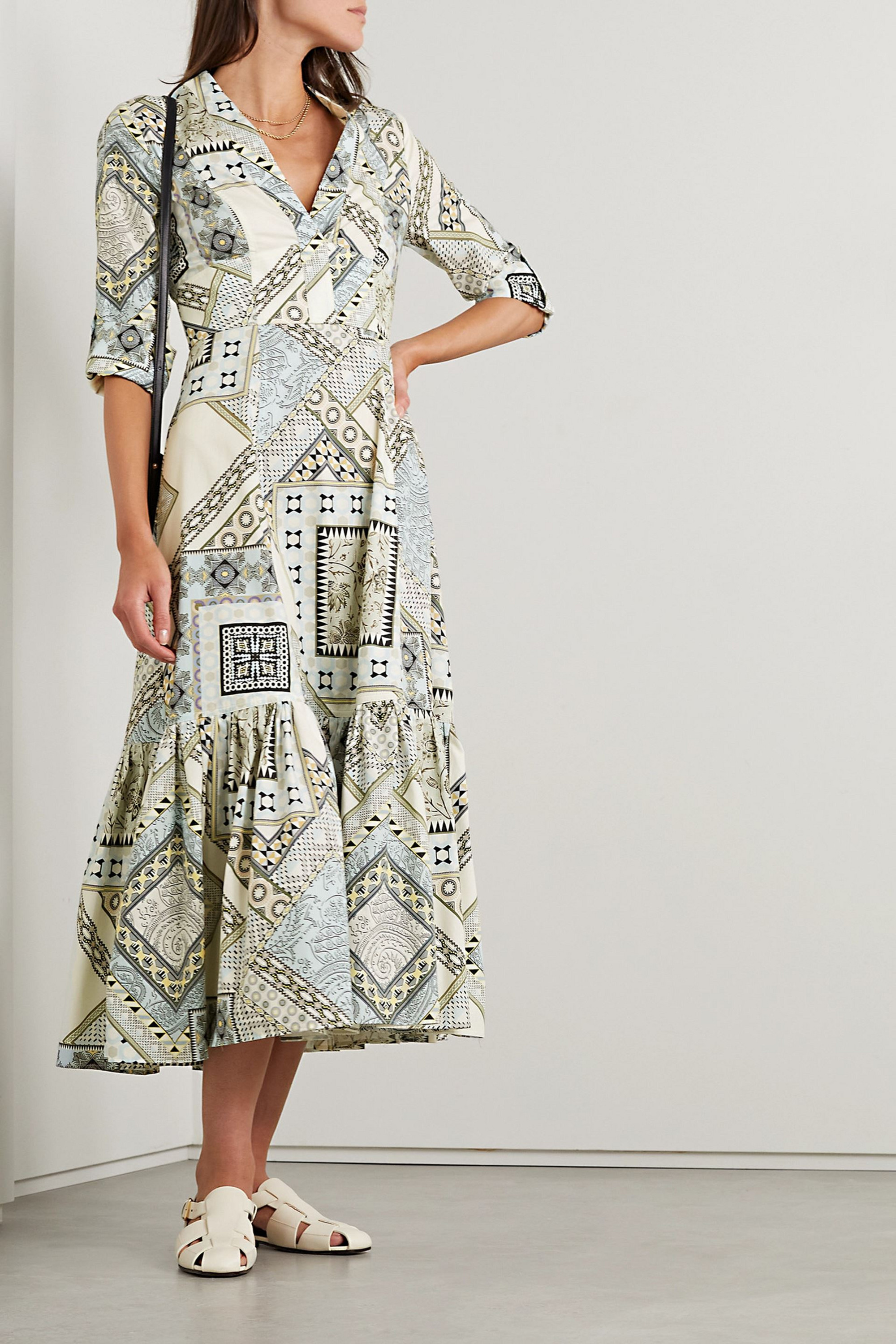 Etro Printed cotton-poplin midi dress