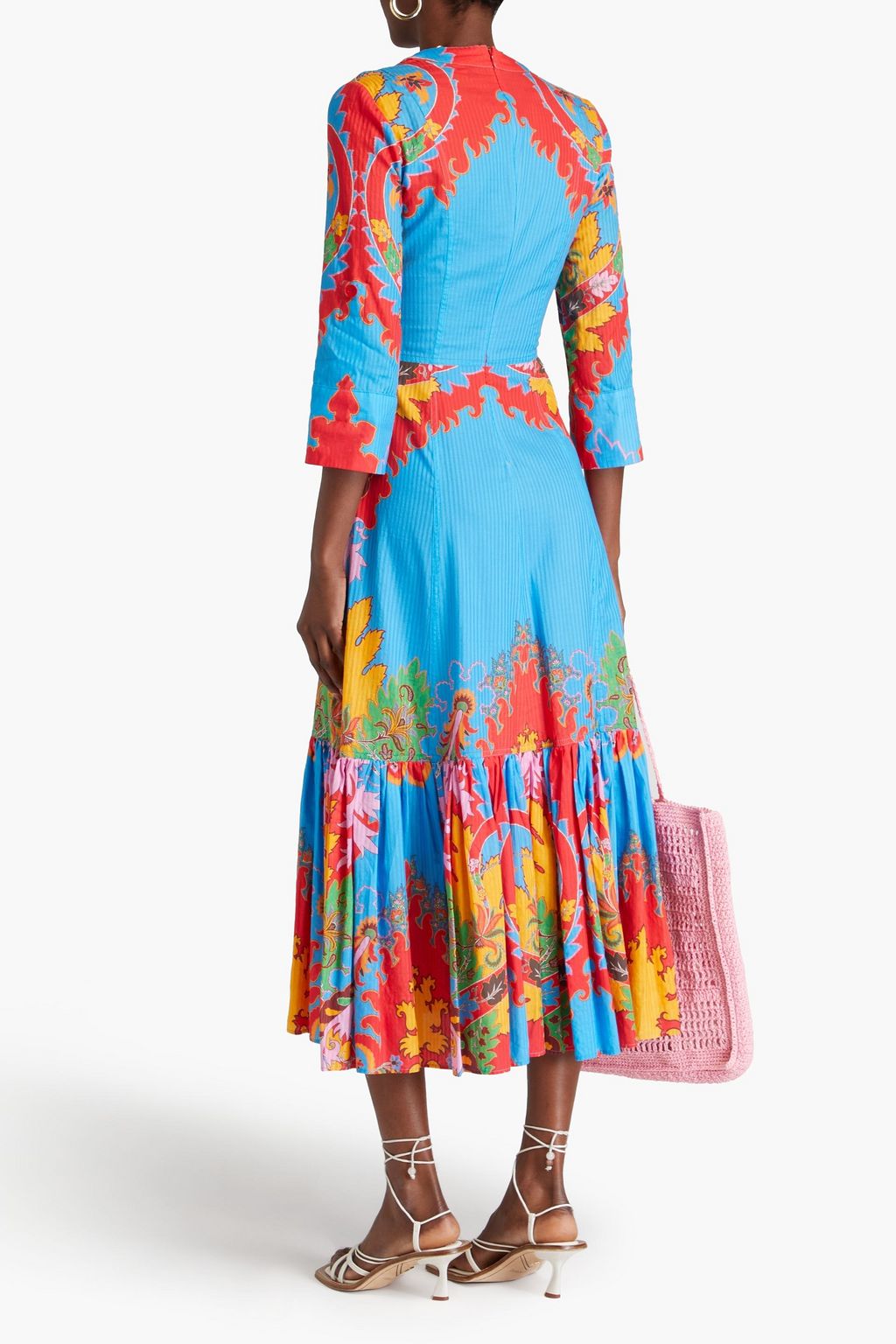 ETRO Printed cotton and silk-blend mousseline midi dress