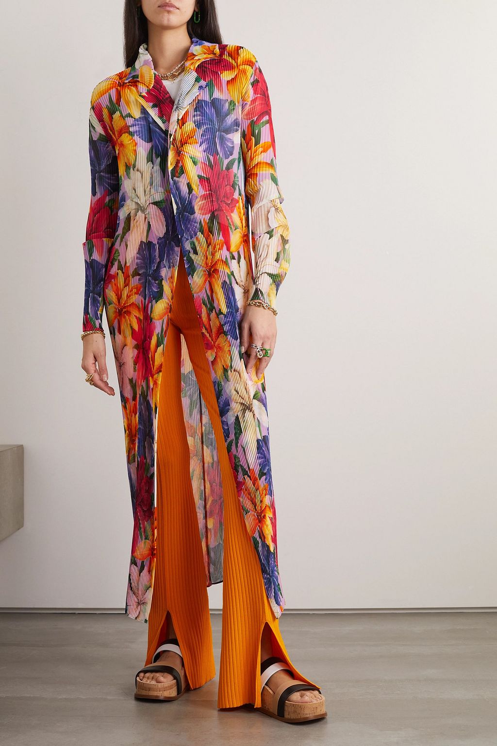 ETRO Floral-print plissé-gauze coat | THE OUTNET
