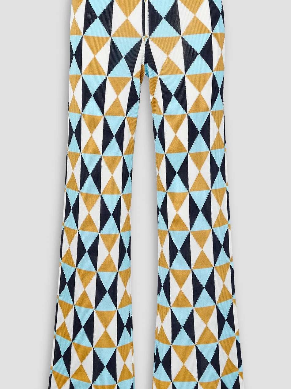 jacquard-knit straight-leg pants