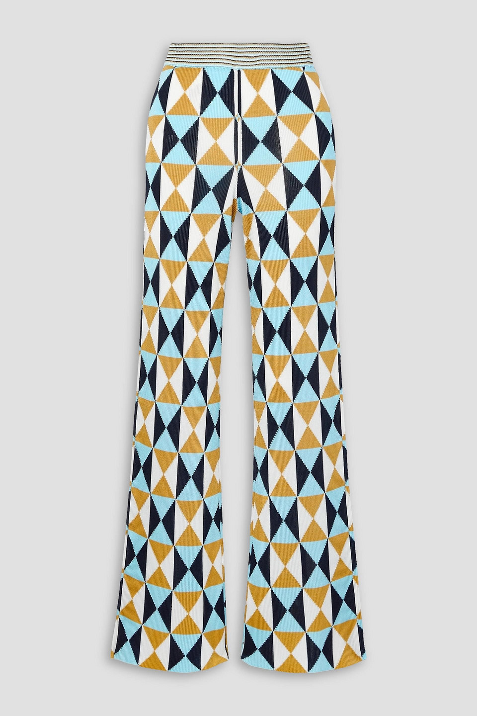 Etro Jacquard-knit Straight-leg Pants In White