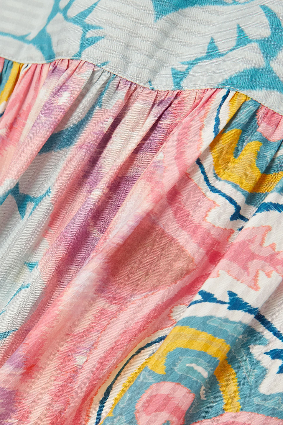 ETRO PRINTED COTTON AND SILK-BLEND BLOUSE