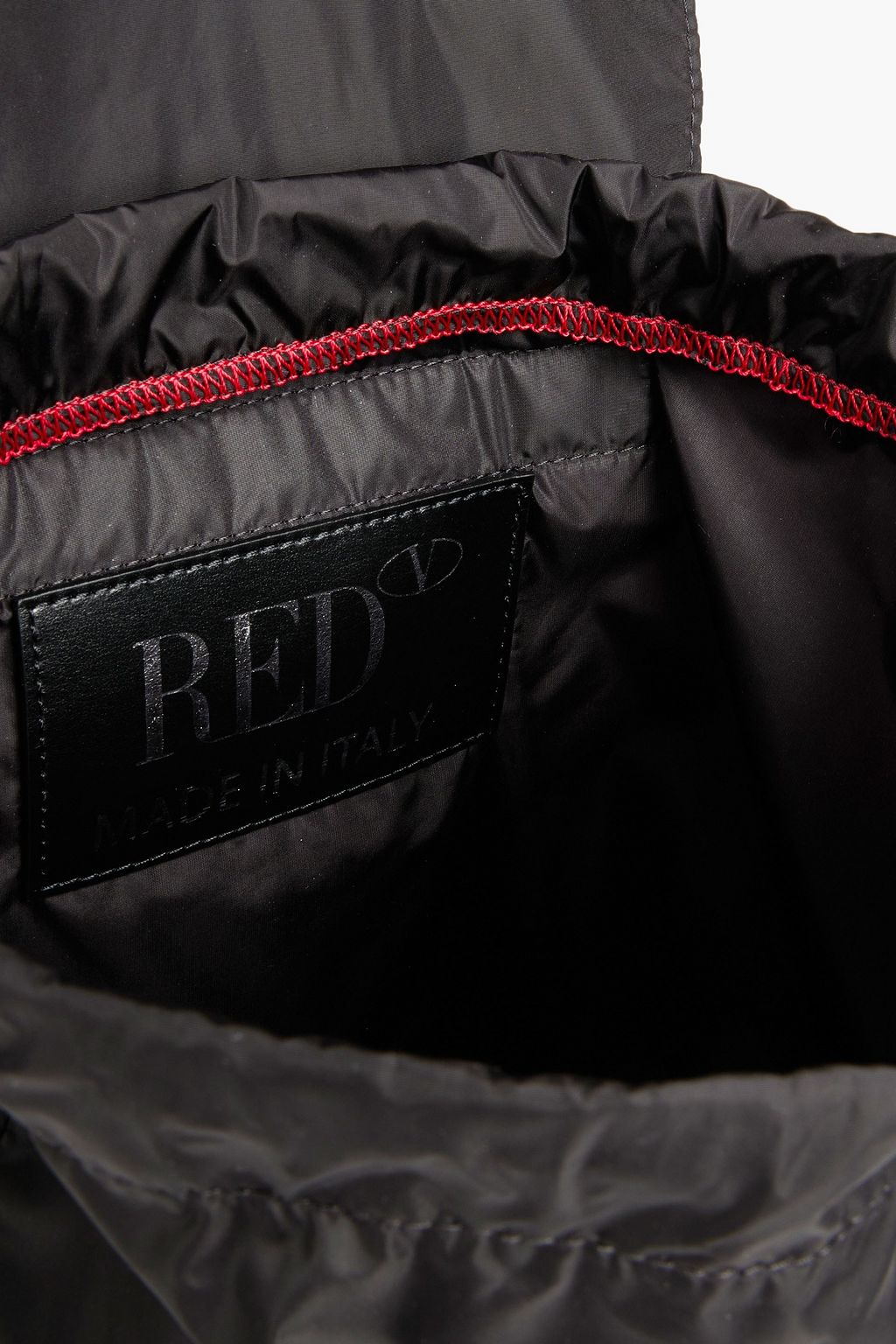 RED(V) Glittered printed shell backpack