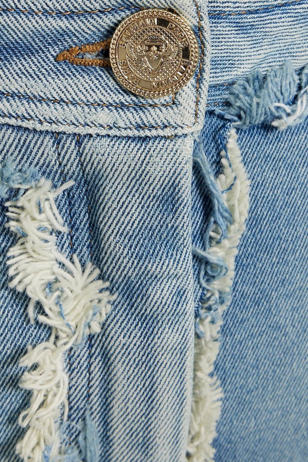 BALMAIN Distressed mid-rise flared jeans