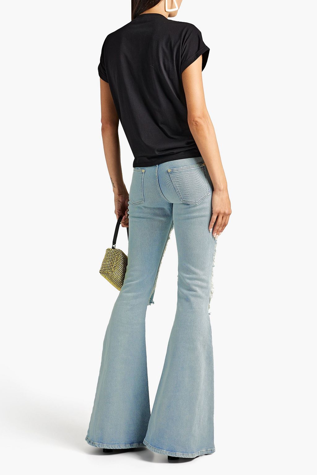 BALMAIN Distressed mid-rise flared jeans