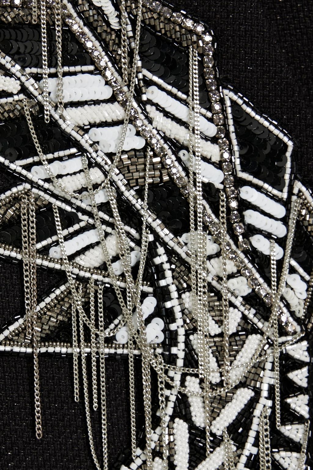 BALMAIN Embellished metallic woven mini dress