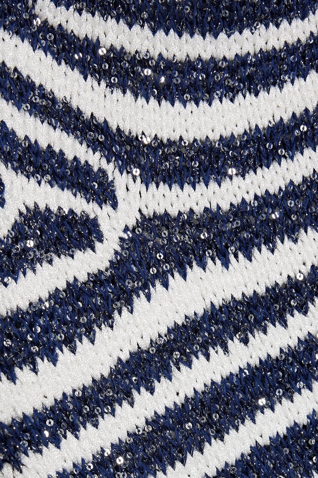 BALMAIN Striped sequin-embellished knitted cardigan