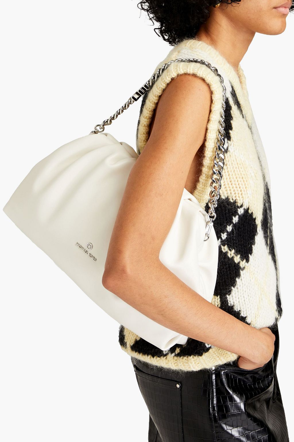MICHAEL MICHAEL KORS Nola convertible gathered faux leather clutch