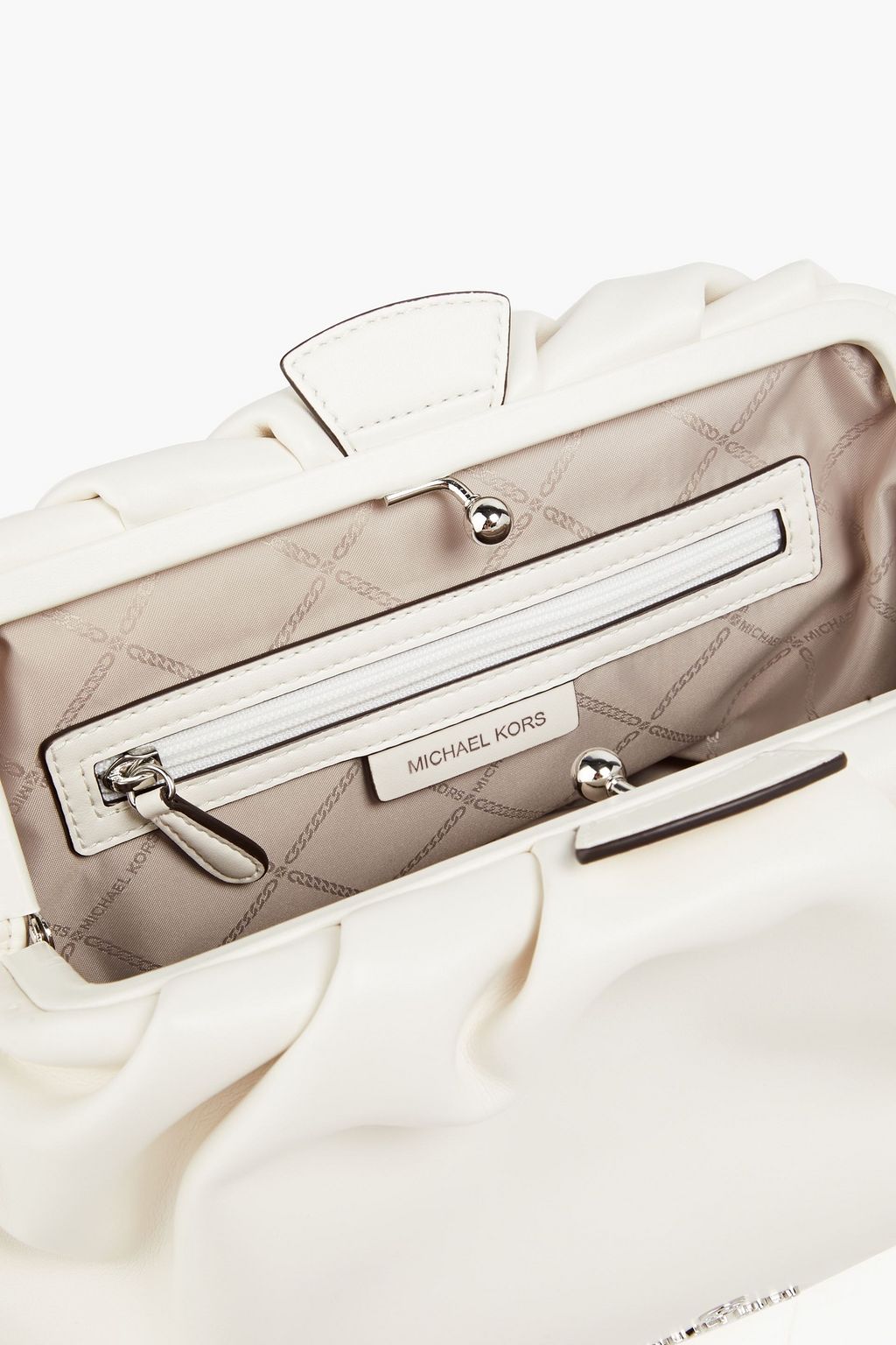MICHAEL MICHAEL KORS Nola convertible gathered faux leather clutch