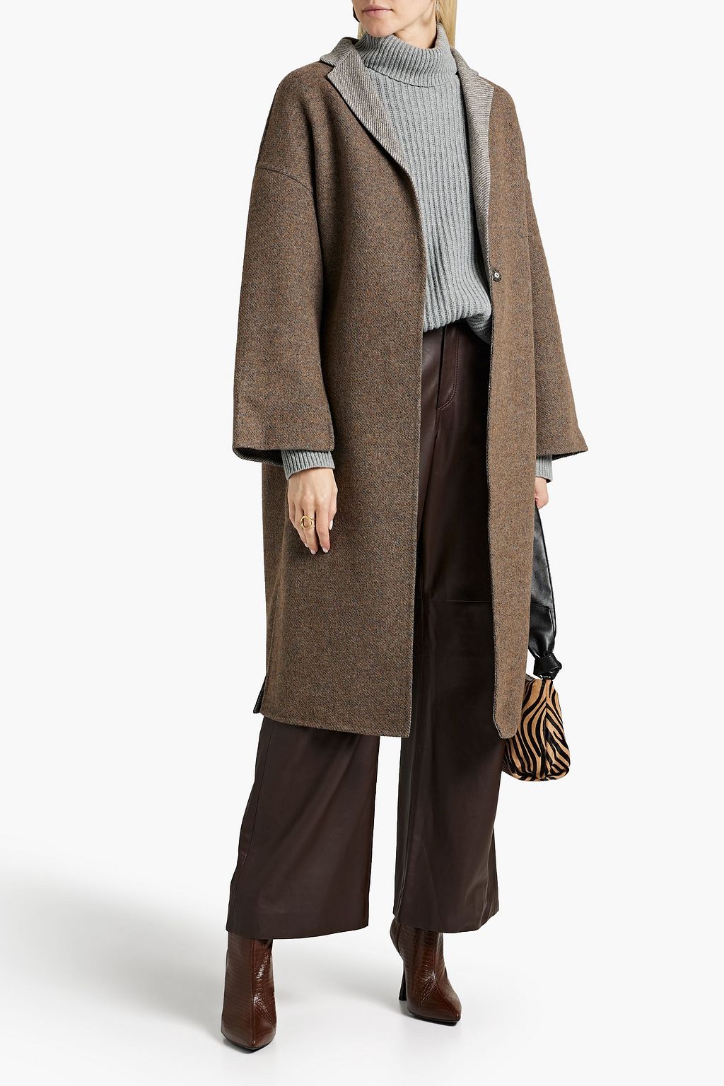 FABIANA FILIPPI Reversible brushed wool-blend twill  coat