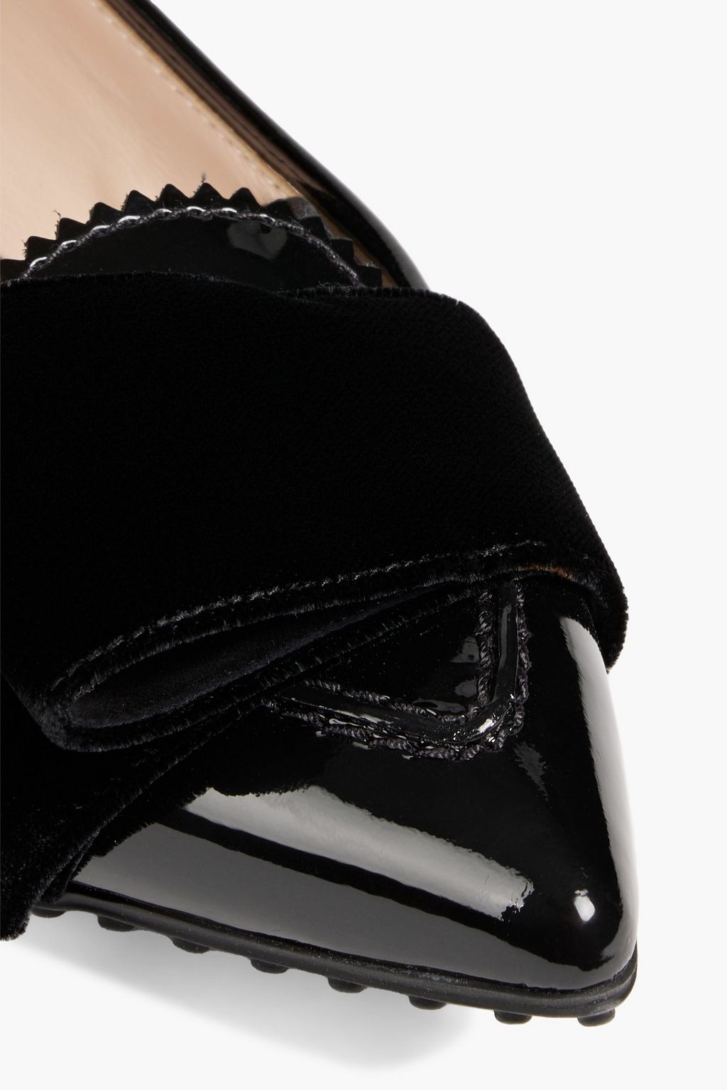 ALESSANDRO DELL'ACQUA X TOD'S Bow-embellished patent-leather point-toe flats