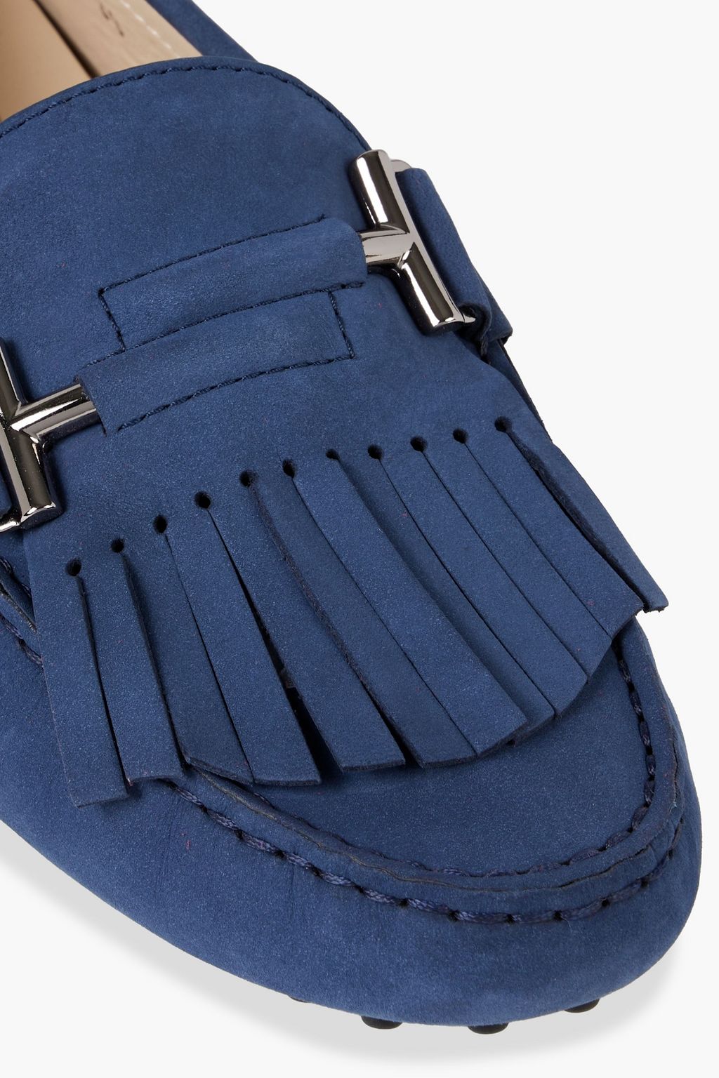 TOD'S Double T fringed suede loafers