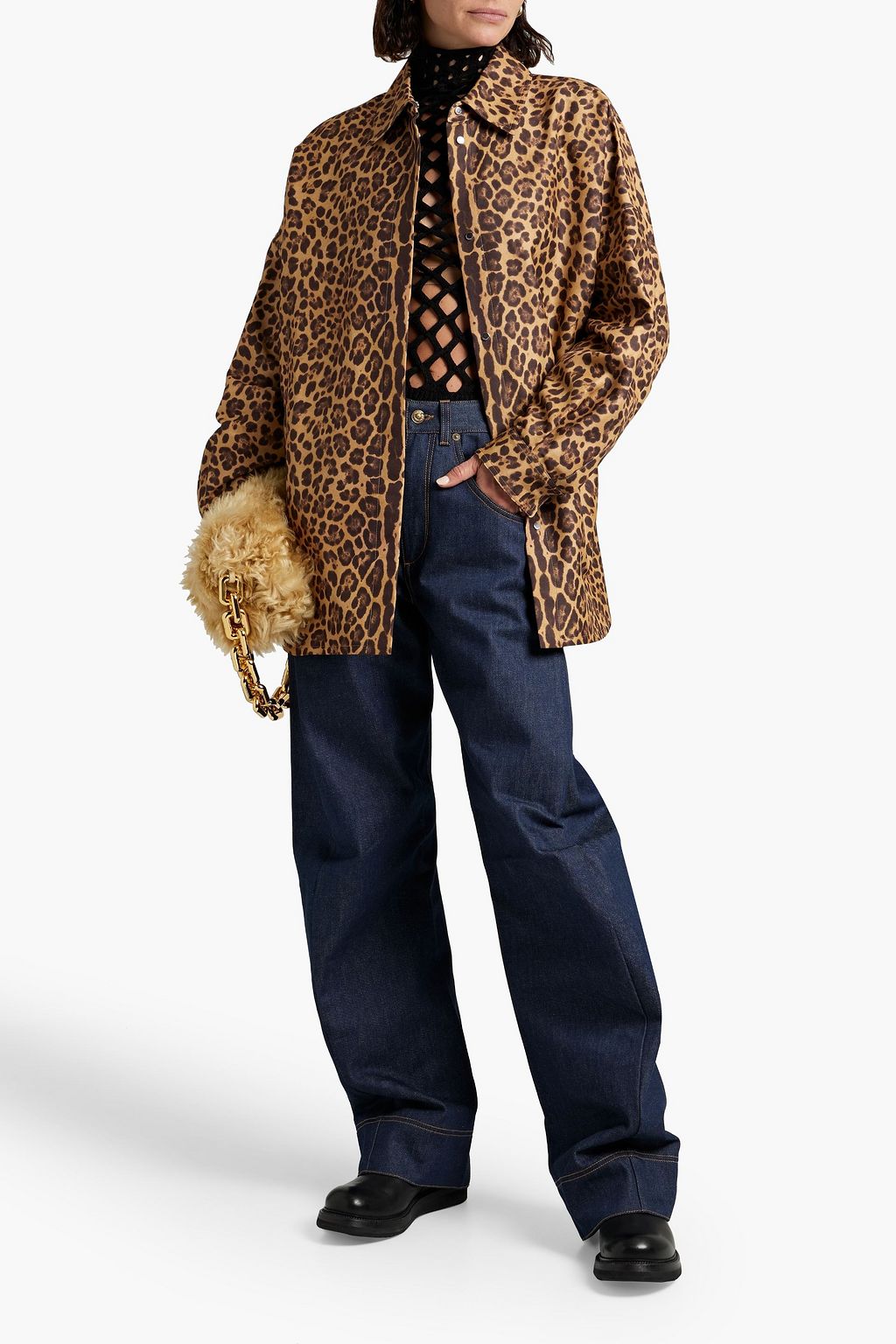 VALENTINO GARAVANI Leopard-print cotton and silk-blend jacket