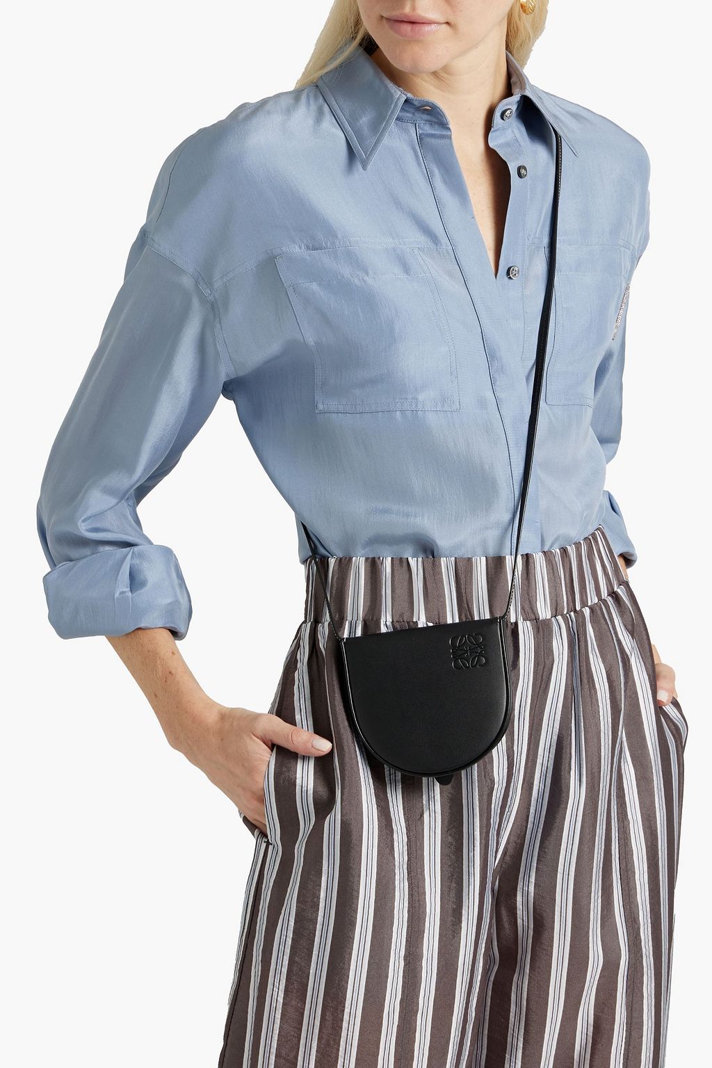 LOEWE Heel embossed leather shoulder bag Sale up to 70 off THE