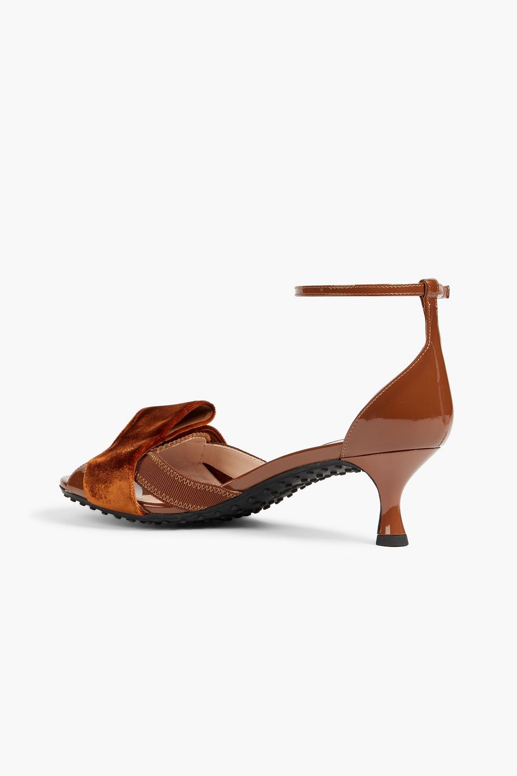 ALESSANDRO DELL'ACQUA X TOD'S Sandalen aus Lackleder und Samt mit Schleife
