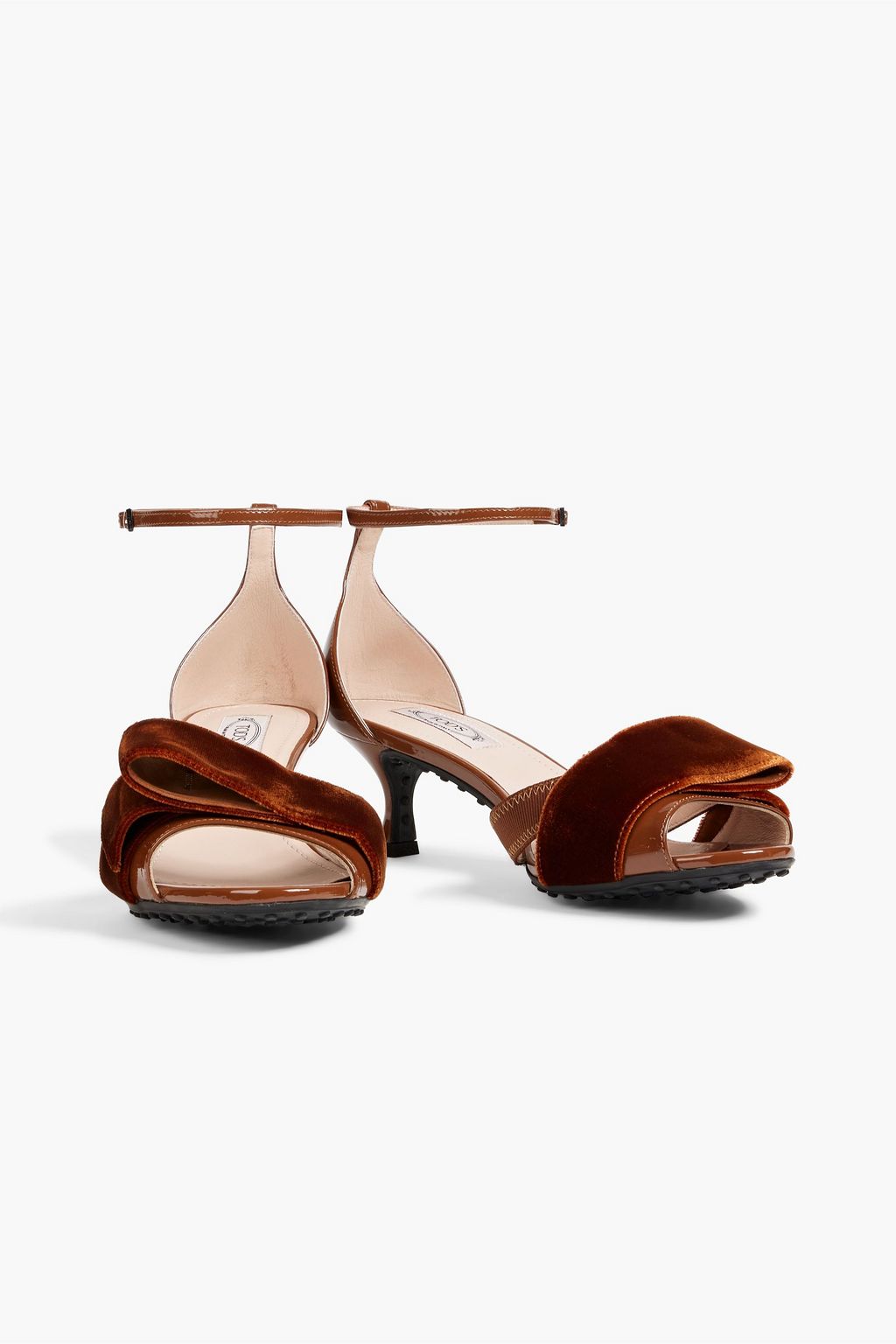 ALESSANDRO DELL'ACQUA X TOD'S Sandalen aus Lackleder und Samt mit Schleife